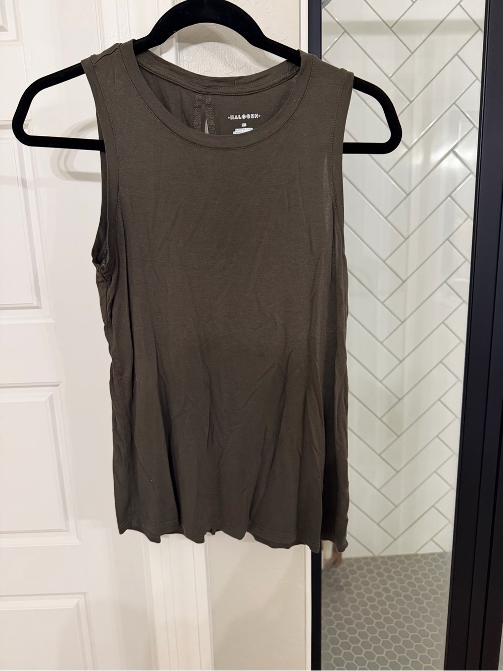 Olive Scoop Neck Tank Top